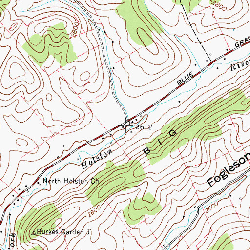 Topographic Map of Ceres Volunteer Fire Department, VA