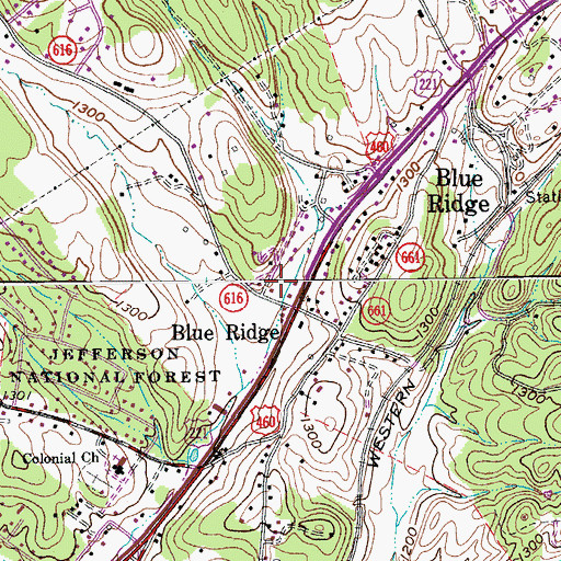 Topographic Map of Blue Ridge Volunteer Fire and Rescue Company 1, VA