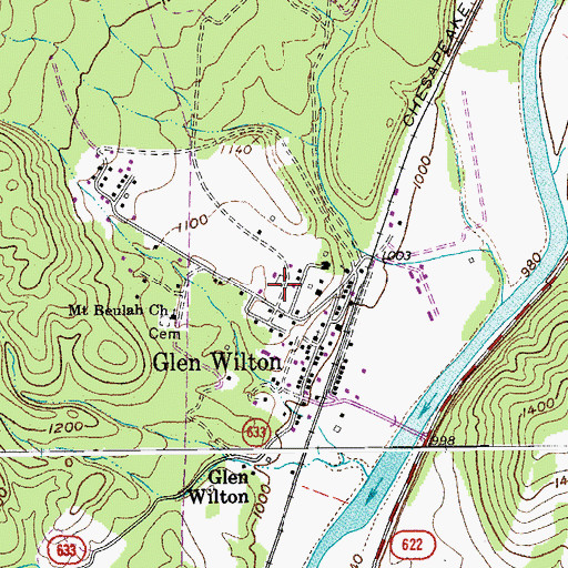Topographic Map of Glen Wilton Volunteer Fire and Rescue Company 6, VA