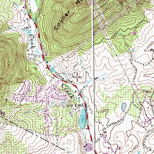 Topographic Map of Roanoke County Fire and Rescue Station 12 Read Mountain Fire and Rescue, VA