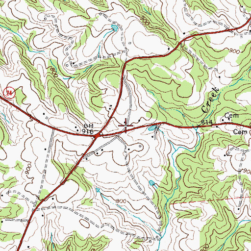 Topographic Map of Moneta Volunteer Fire Department Station 2, VA