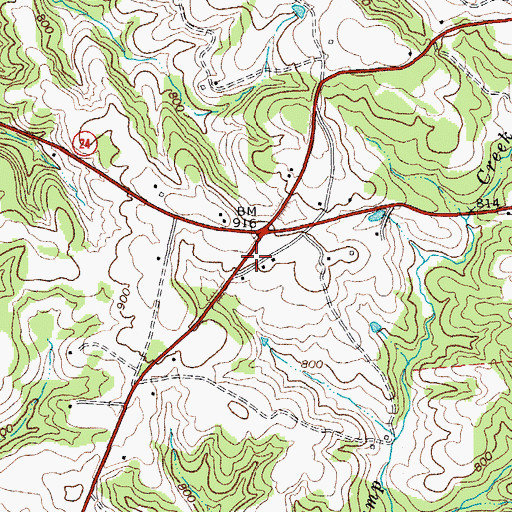 Topographic Map of Moneta Rescue Squad Station 2, VA