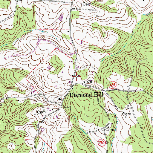 Topographic Map of Moneta Volunteer Fire Department Station 3, VA