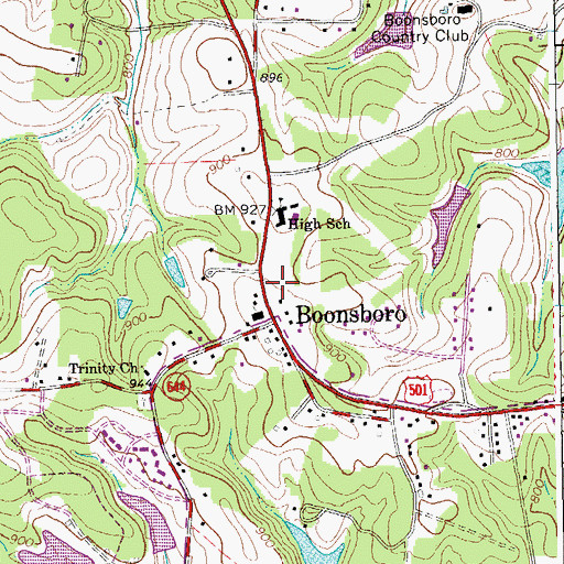 Topographic Map of Boonsboro Volunteer Fire and Rescue Company 3, VA