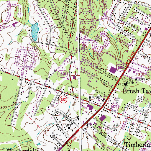 Topographic Map of Campbell County Rescue Squad, VA