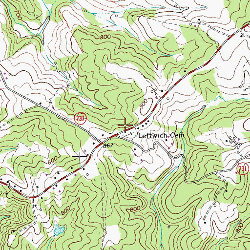 Topographic Map of Huddleston Fire Department Station 2, VA