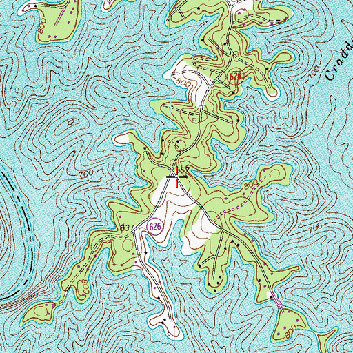 Topographic Map of Saunders Volunteer Fire Department Station 2, VA