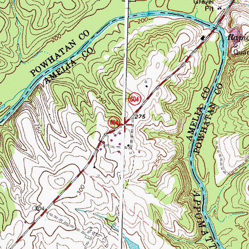 Topographic Map of Mattoax Company 4, VA