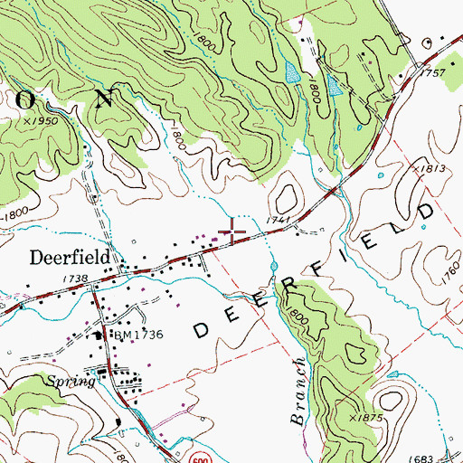 Topographic Map of Deerfield Volunteer Fire Rescue Department Company 2 Rescue 2, VA