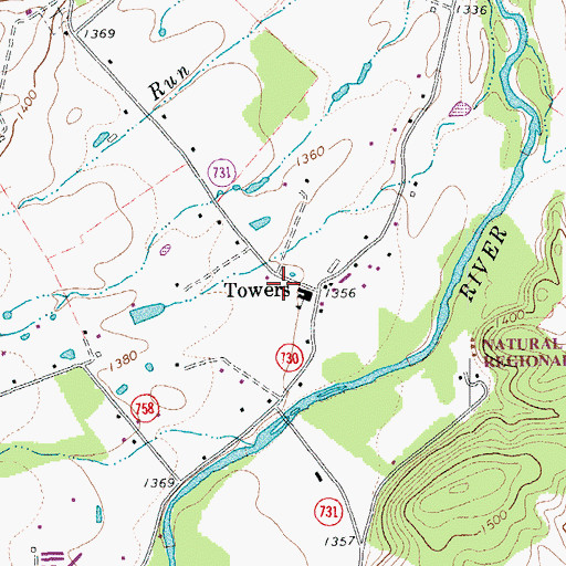Topographic Map of Mount Solon Volunteer Fire and Rescue Squad Company 21 Rescue 21, VA