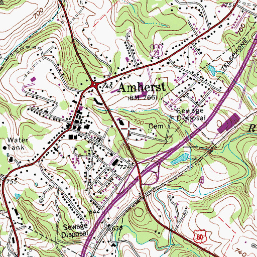 Topographic Map of Amherst Life Saving and First Aid Crew, VA