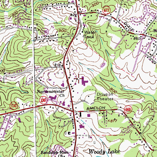 Topographic Map of Monelison Volunteer Fire Department, VA