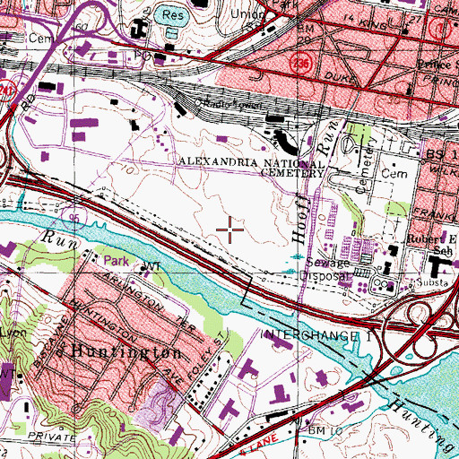 Topographic Map of Alexandria Police Department, VA