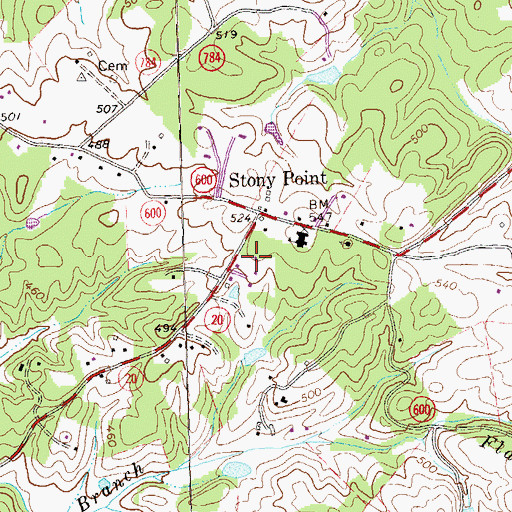 Topographic Map of Stony Point Volunteer Fire Company, VA