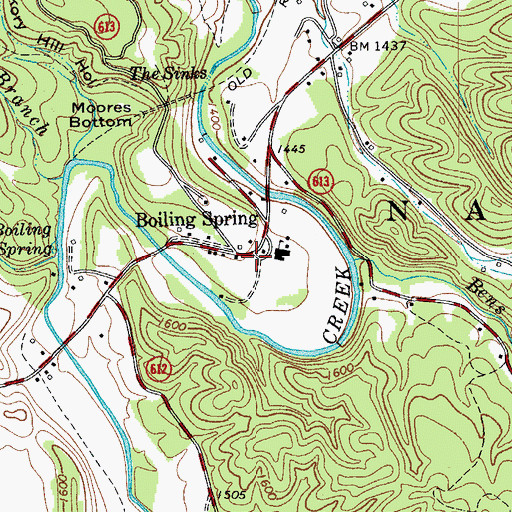 Topographic Map of Boiling Springs Volunteer Fire Department and Rescue Squad Station 1, VA