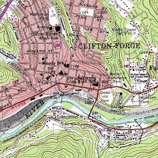 Topographic Map of Clifton Forge Fire Department, VA