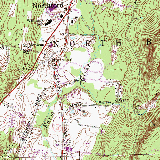 Topographic Map of Gulf Brook, CT