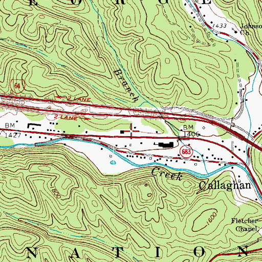 Topographic Map of Dunlap Volunteer Fire and Rescue Substation, VA