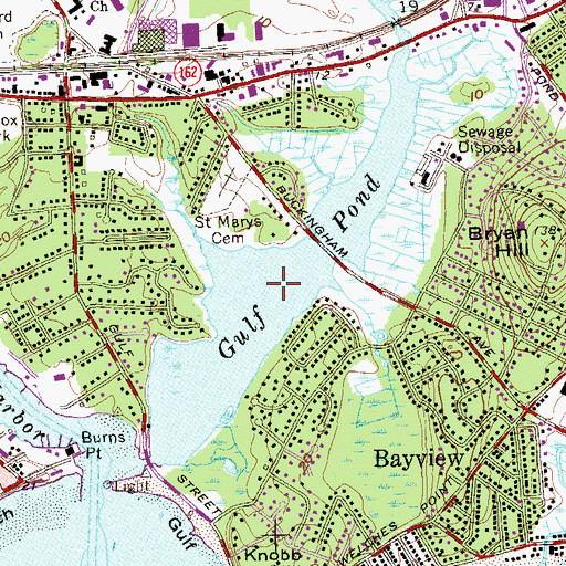 Topographic Map of Gulf Pond, CT