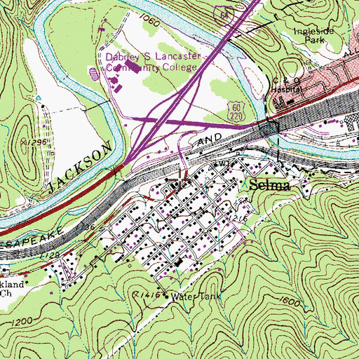 Topographic Map of Selma Volunteer Fire Department and First Responders, VA