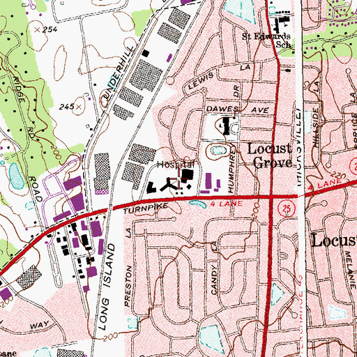 Topographic Map of Syosset Hospital, NY