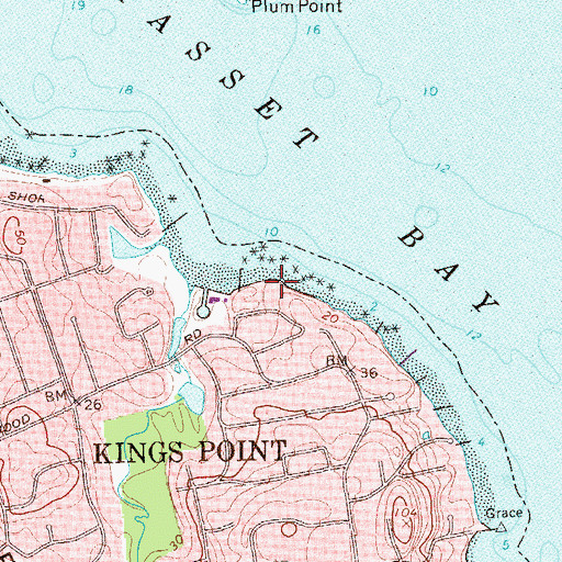 Topographic Map of Broadlawn Harbor Yacht Club, NY