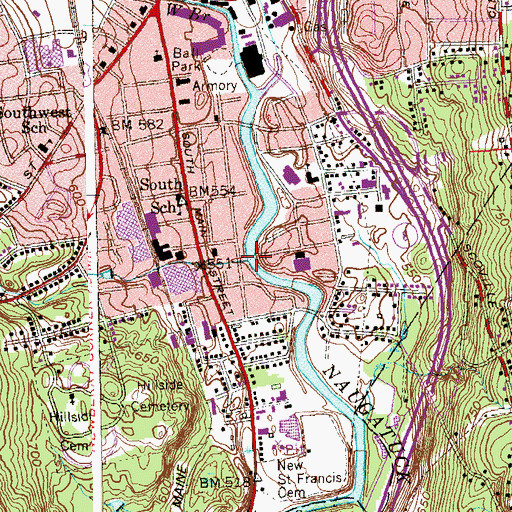 Topographic Map of Gulf Stream, CT