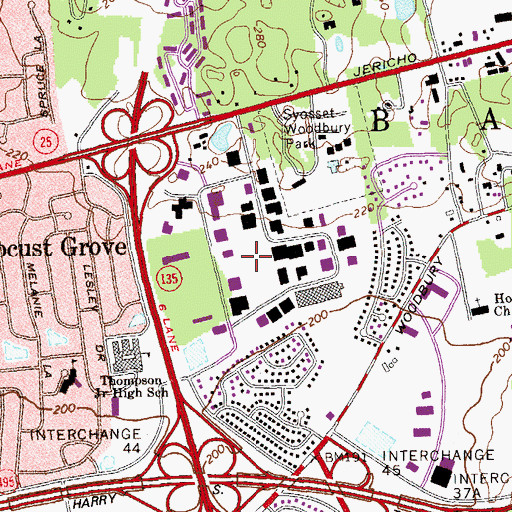 Topographic Map of Crossways Industrial Park, NY