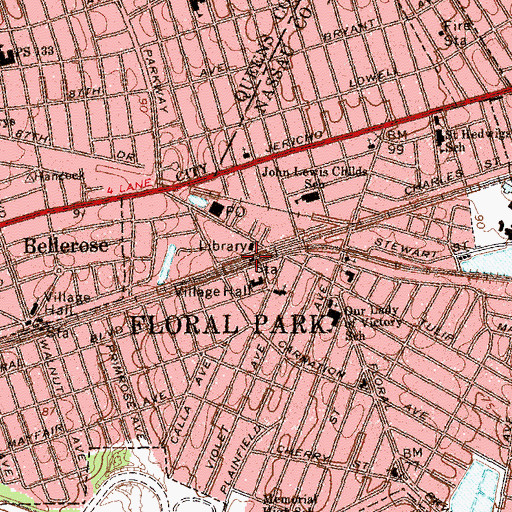 Topographic Map of Floral Park Station, NY
