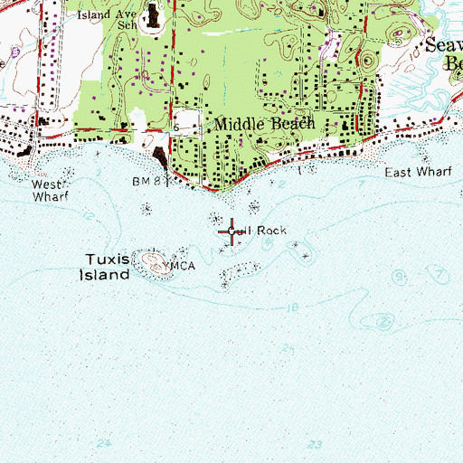 Topographic Map of Gull Rock, CT