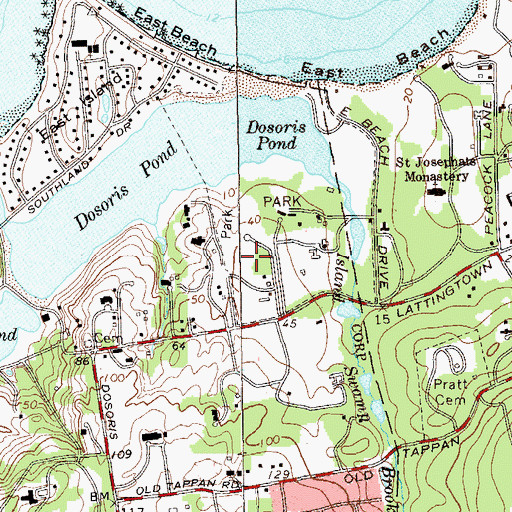 Topographic Map of Glen Cove Golf Course, NY