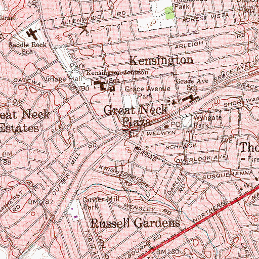 Topographic Map of Great Neck Station, NY