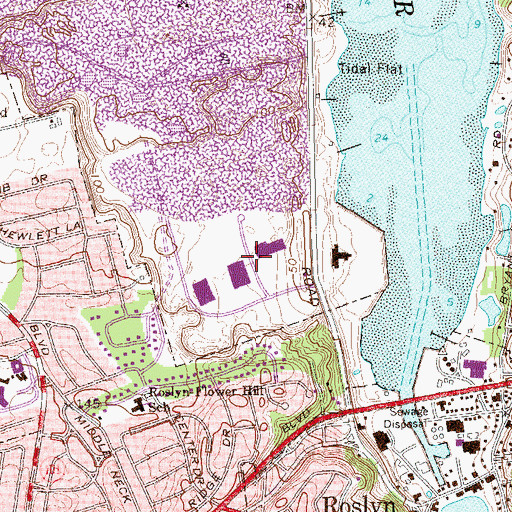 Topographic Map of Hempstead Harbor Industrial Park, NY