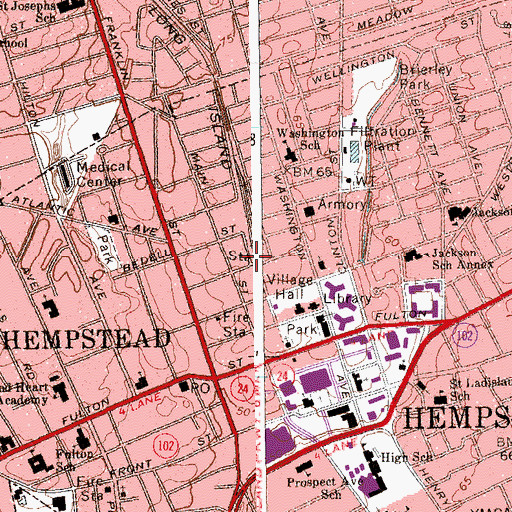 Topographic Map of Hempstead Station, NY