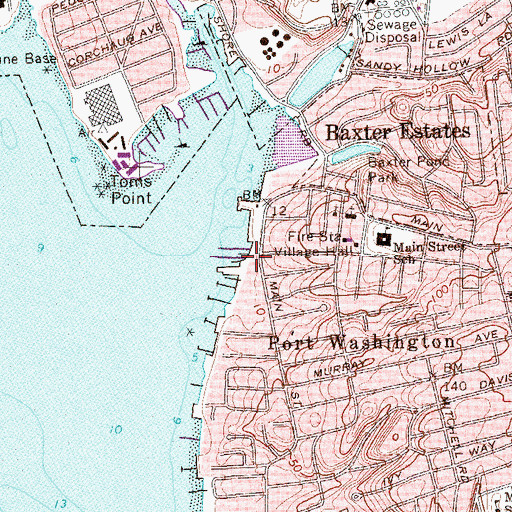Topographic Map of Knickerbocker Yacht Club, NY