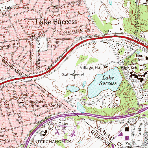 Topographic Map of Lake Success Park Golf Course, NY