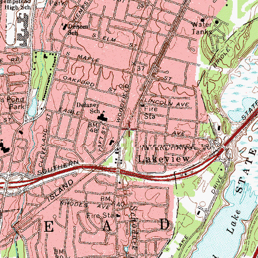 Topographic Map of Lakeview Station, NY