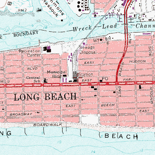 Topographic Map of Long Beach Station, NY