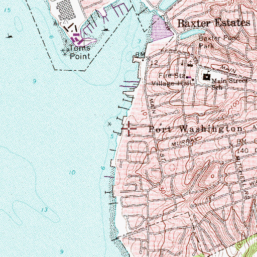 Topographic Map of Manhasset Bay Yacht Club, NY