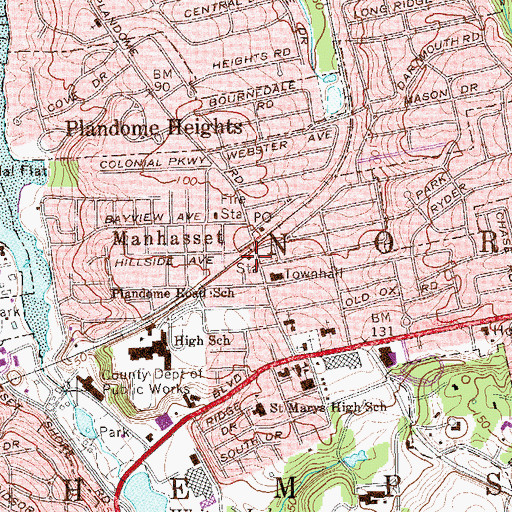 Topographic Map of Manhasset Station, NY