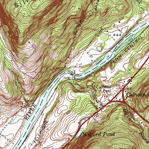 Topographic Map of Gunn Brook, CT