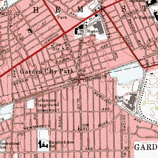 Topographic Map of Merillon Avenue Station, NY