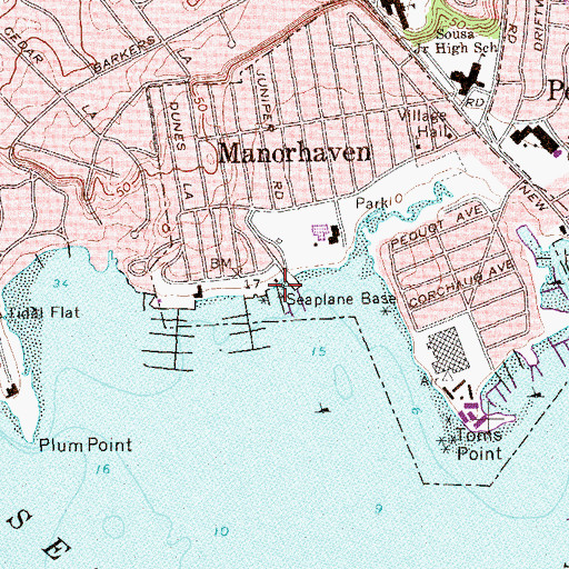 Topographic Map of North Shore Yacht Club, NY