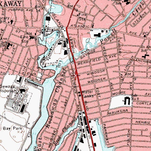 Topographic Map of Oceanside Station, NY
