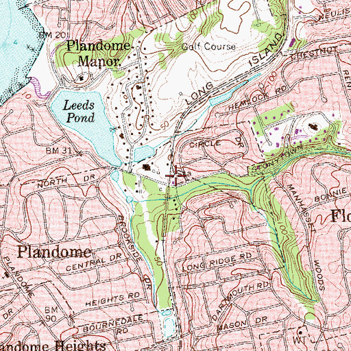 Topographic Map of Plandome Station, NY