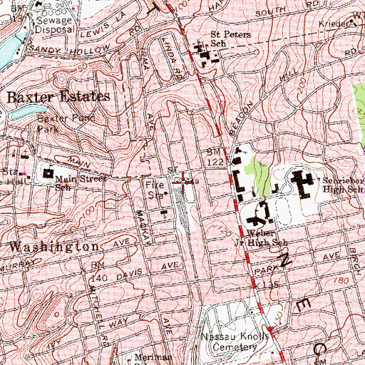 Topographic Map of Port Washington Station, NY