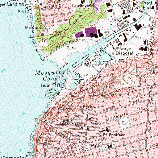 Topographic Map of Sea Cliff Yacht Club, NY