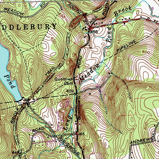 Topographic Map of Gunntown Cemetery, CT