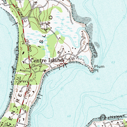 Topographic Map of Seawanhaka - Corinthian Yacht Club, NY