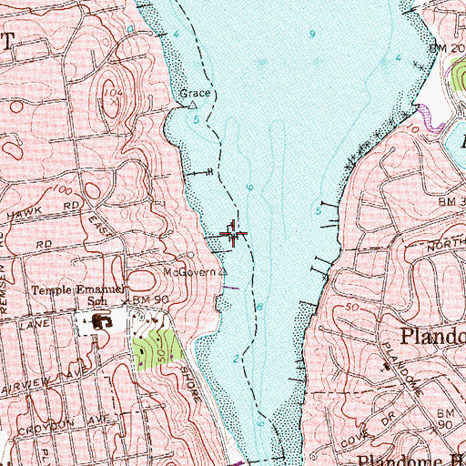 Topographic Map of Shelter Harbor Marina, NY